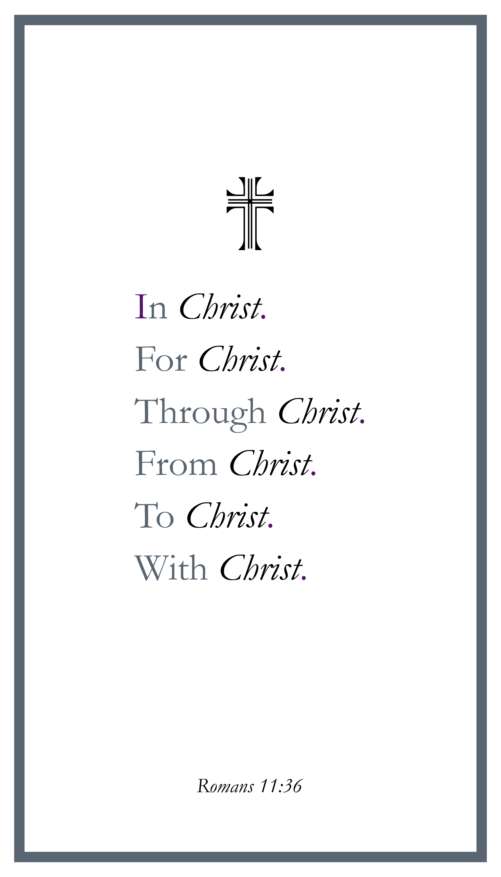 In Christ prayer card