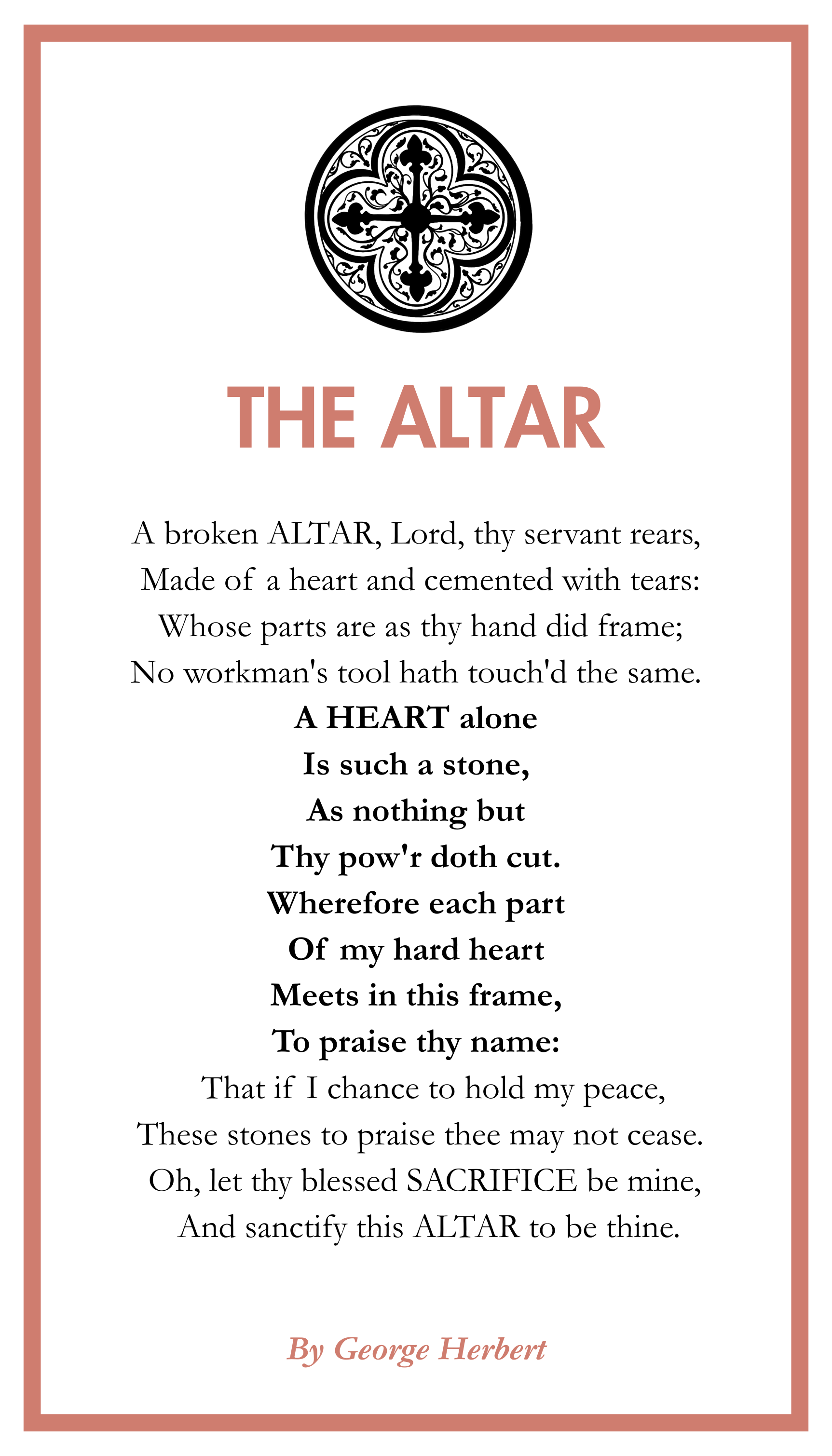 The Altar prayer card